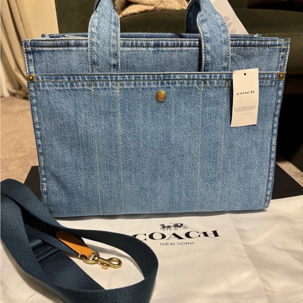 COACH | NWT Cargo Denim Tote Bag - Picture 4 of 9